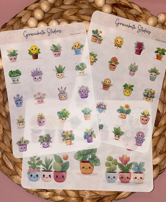 Kawaii Plants Deco Stickers