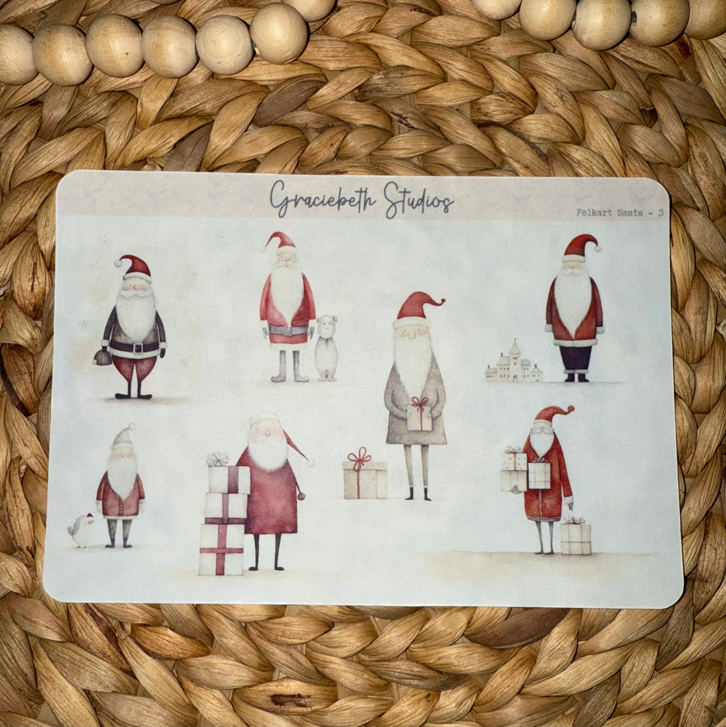 Folkart Santa  Deco Stickers