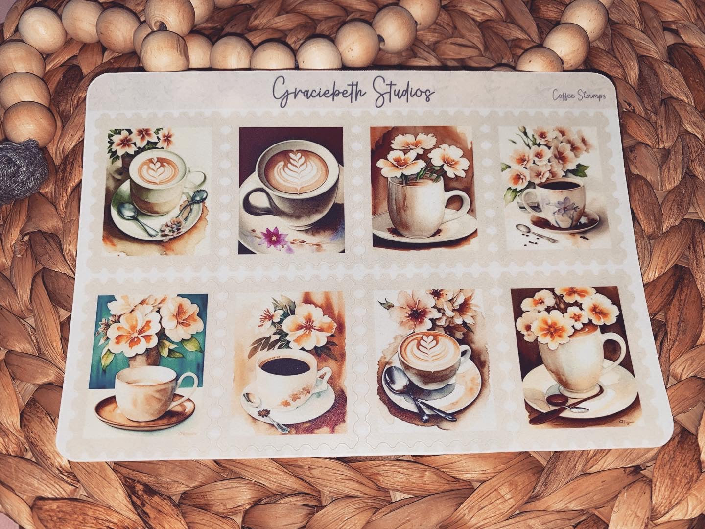 Coffee Stamps Deco Stickers