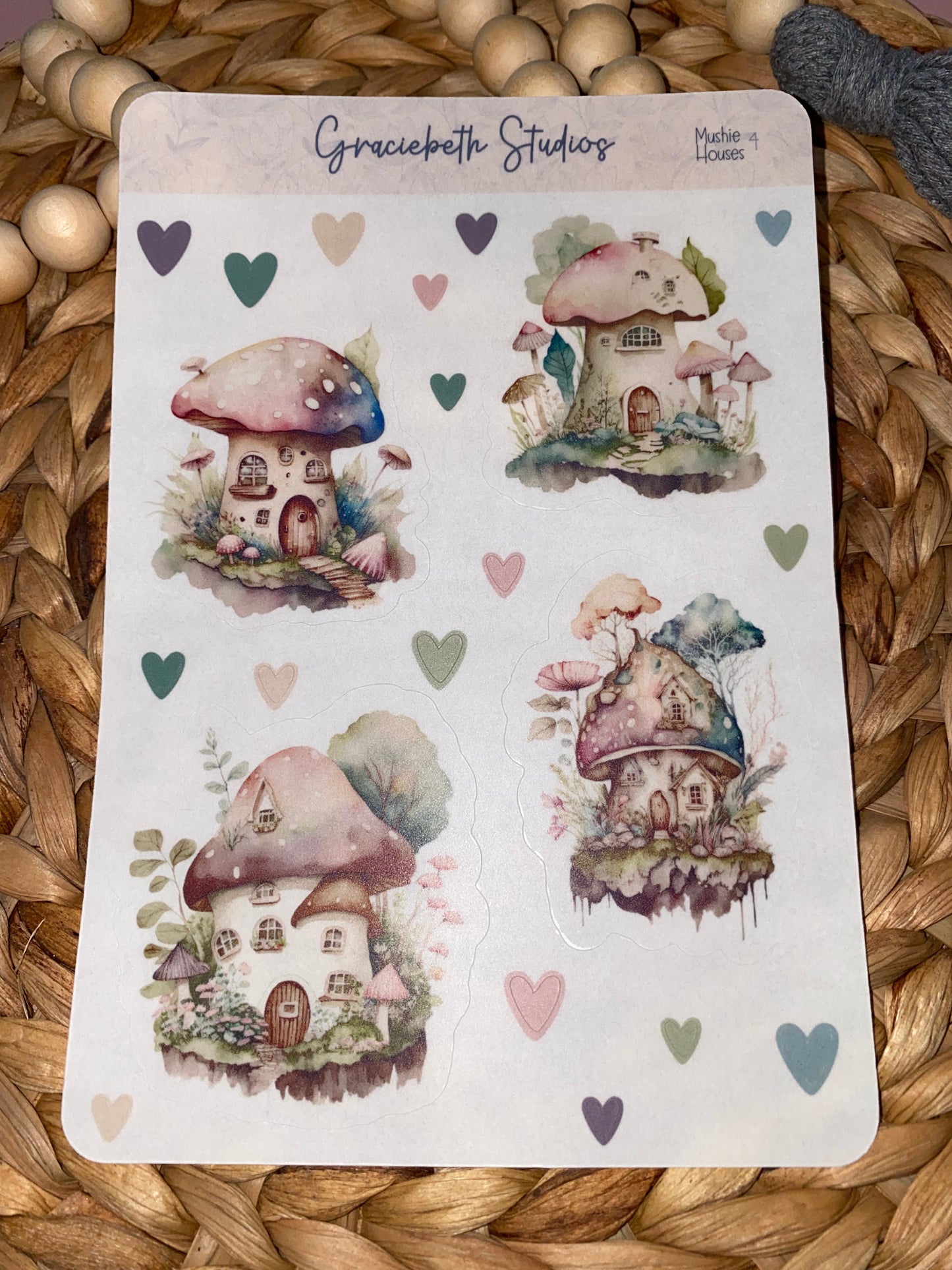 Cozy Mushroom Houses Deco Stickers