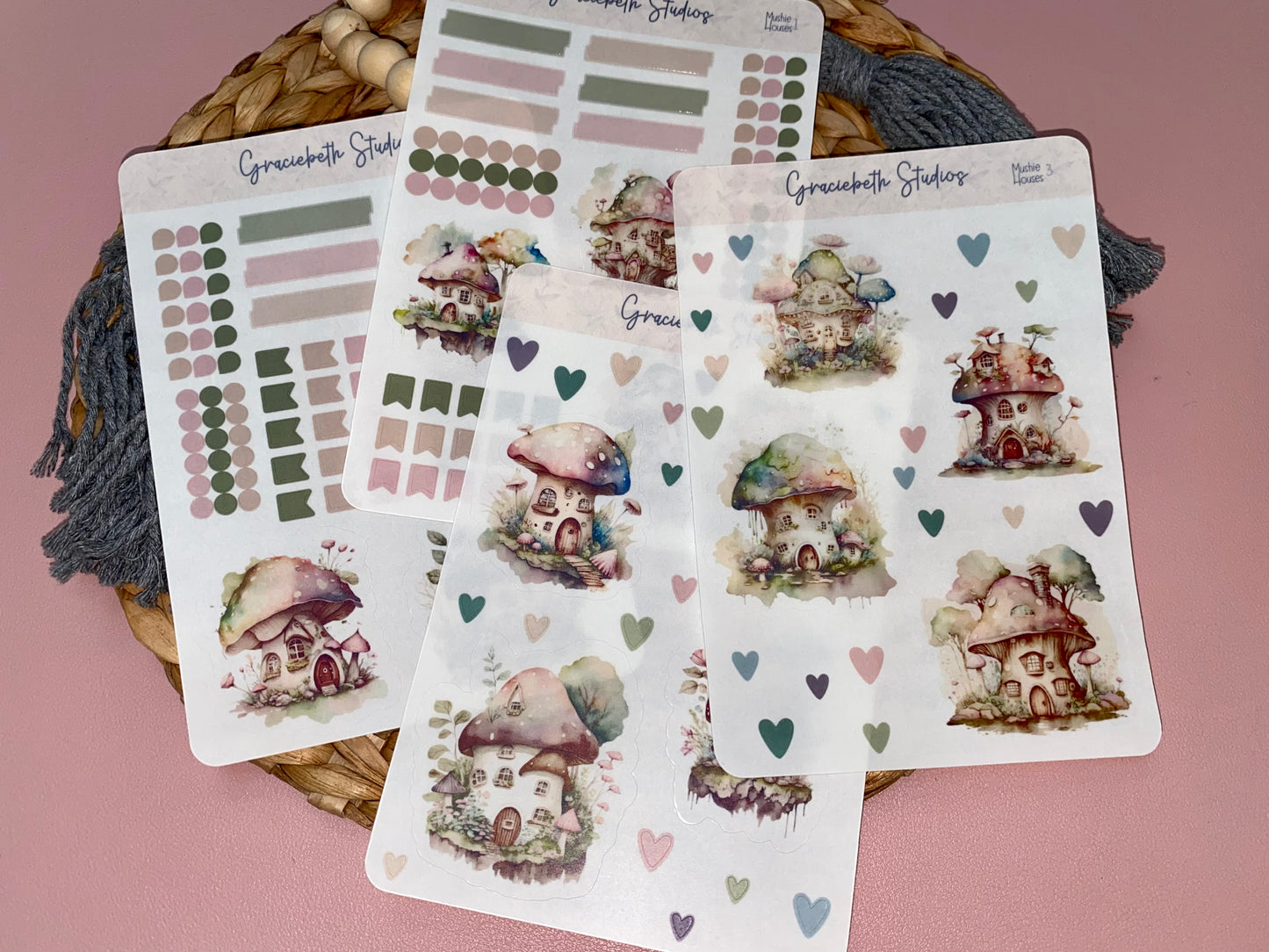 Cozy Mushroom Houses Deco Stickers