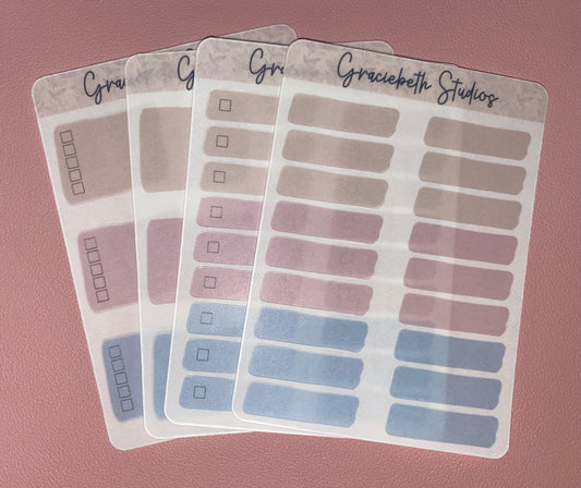 Pastel Paint Swatch Checklist - Hobonichi Cousin